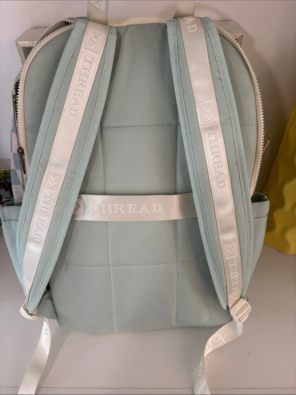 Checkerboard Mint and White Backpack